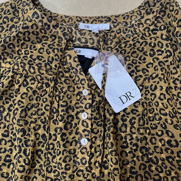 NWT DR2 Plus size 1X Long Sleeves Blouse animal print Hi Low New - Picture 6 of 12